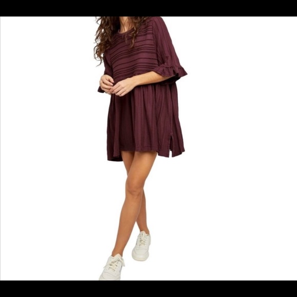 FREE PEOPLE Take a Spin Tunic size S. Color: Black Honey ( deep maroon) - Picture 2 of 13